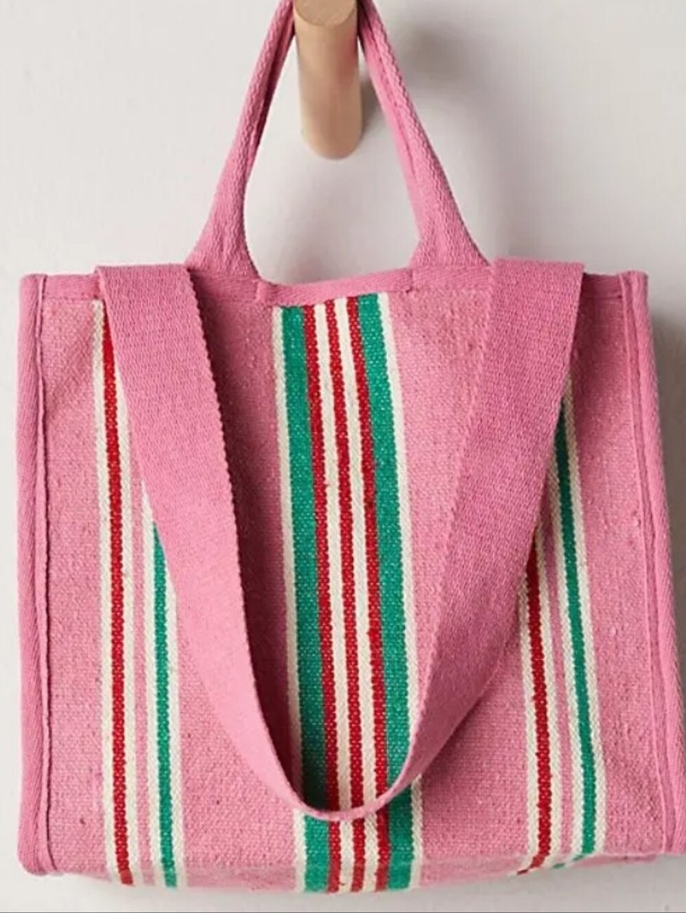 Free People Clara Canvas Tote Bag – Pink Popsicle NWT
